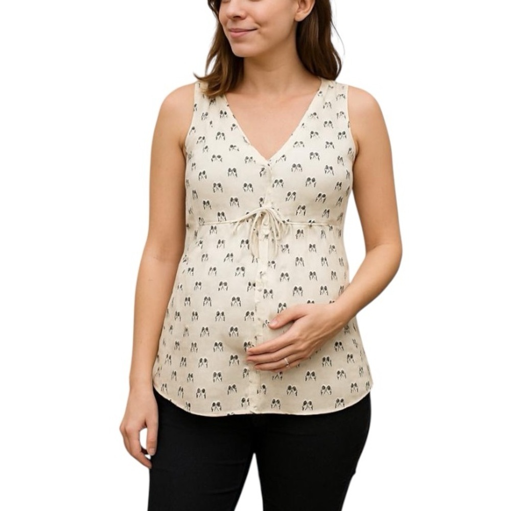 NWT Stork & Babe Sleeveless White Zebra Print Maternity Top XXS